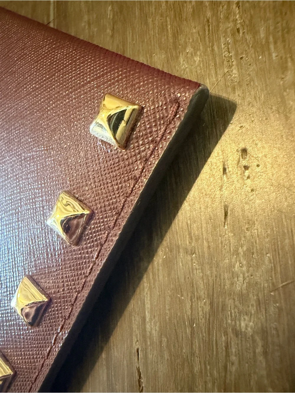 Michael Kors Burgundy Studded Wristlet Clutch